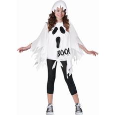 Vestidos de fiesta Fun World Child Spooky Ghost Poncho Black/White