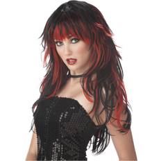 Short Wigs California Costumes Gothic Perücke schwarz-rot