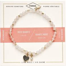 Fossil Women Bracelets Fossil Georgia Rose Quartz Bracelet Gold-Tone Gold-Tone