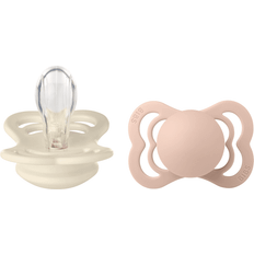 Vauvanhoito Bibs Soother Couture Vanilla Peach Silikoni 0-6 kk, 2 kpl