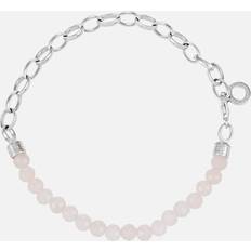 Thomas Sabo Charm-armband Med Rosenkvarts-beads Och Länkar