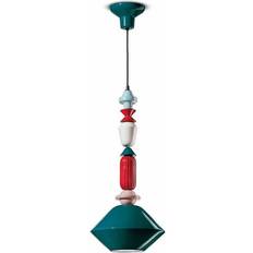 Turkoois Verlichting Hanglamp Lariat Van Keramiek Hoogte 70 cm Groen