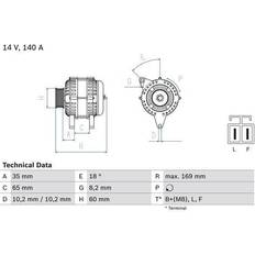 Bosch Generaattorit Bosch 0 986 084 150 Laturi 14V 140A