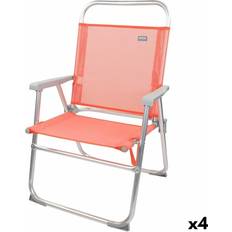 Orange Campingstolar Aktive Hopfällbar Stol Flamingo Korall 48 x 88 x 50 cm 4 antal