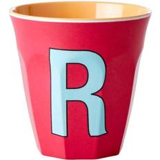 Rice Babyflessen en Tafelgerei Rice melamine beker medium letter r red kiss