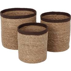 Dixie Interieur Details Dixie Emil Opbergmand 3-Pack Large Natuur-Bruin