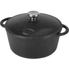 Hierro fundido Cazuelas Sitram Cocotte 711075 4l Redondo Negro De Hierro Fundido Esmaltado