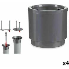 Self-Watering Silver Polypropylene Flowerpot Set 26 x 25 x 26 cm