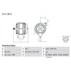 Bosch Generatori Bosch Alternatore Trifase 0 986 044 651