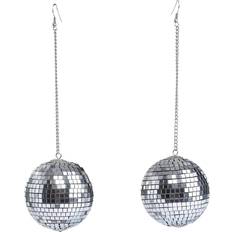 1960s Mod Disco Ball Earrings Gray