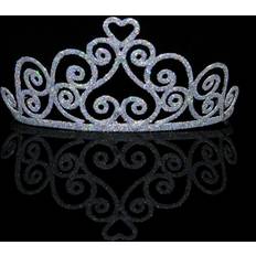 Grey Crowns & Tiaras Fancy Dress Elope Adult Sparkle Heart Tiara Gray