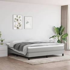 180cm Camas vidaXL Box Spring Con Colchón Tela Gris Claro 180x200 cm Cama Continental