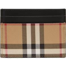 Burberry Plånböcker & Nyckelhållare Burberry Sandon Check Mix Leather Card Holder ARCHIEVE BEIGE BL