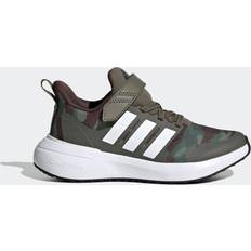 Adidas Green Sport Shoes adidas Kid's Fortarun 2.0 Cloudfoam Elastic Lace Top Strap - Olive Strata/Cloud White/Dark Brown