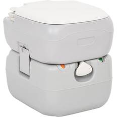 vidaXL Transportabelt campingtoilet 22 12 l HDPE grå og hvid