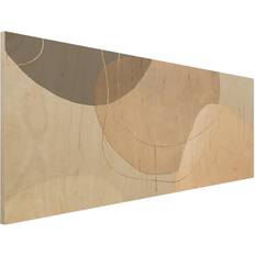 Suelos de Madera Tableau en bois Impression ludique en beige