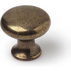 Poignées de porte REI Lot 4 Boutons Ronds Pour Meuble Métal Vieux Laiton Mod.760 Ø25 mm