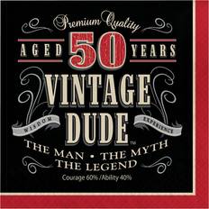 Creative Converting 16 Count Vintage Dude 50th Birthday Lunch Napkins