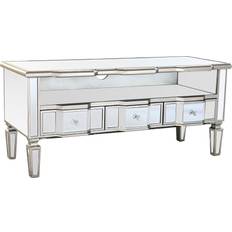 Silver Benches Dkd Home Decor furniture Silver Mirror MDF TV Bench