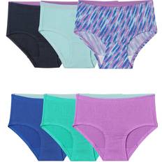 Solid Colors Panties Children's Clothing Fruit of the Loom girls breathable 6-pack micro-mesh briefs