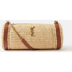 Saint Laurent Crossbody Bags Saint Laurent Raffia Tube Bag Natural/Brick/Bronze