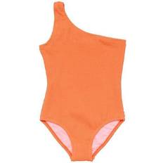 Orange Swimsuits Children's Clothing Child Girls Tangerine One Shoulder Swimsuit Orange Orange