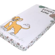 Gold Fabrics Disney Lion King Teal, Sage, White Gold Simba Future King Cotton Photo Op Fitted Crib Sheet