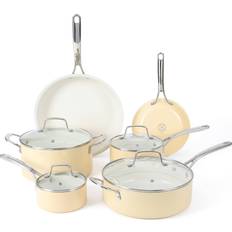 White Cookware Martha Stewart Lockton Premium PFA Free Cookware Set with lid