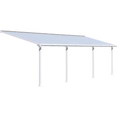 Bianco Coperture per Patio Palram Bianco Pergola Addossata In Alluminio 3X8.6 m