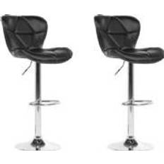 Faux Leathers Bar Stools Beliani Set of 2 Bar Stool