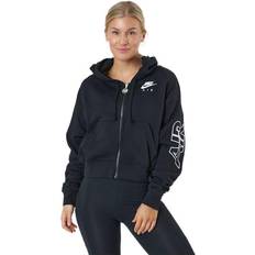 Hoodie - Multicolour Jumpers Nike Air Women's Full-Zip Camisa - Flee Black/Black/White