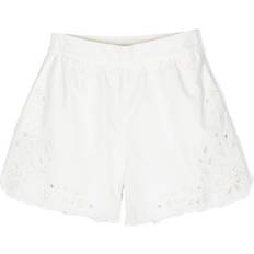 Chloé Girls Ivory Cotton Cutwork Shorts Ivory year