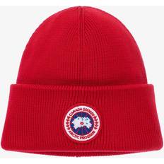 Accessories Canada Goose Red Merino Wool Logo Beanie One