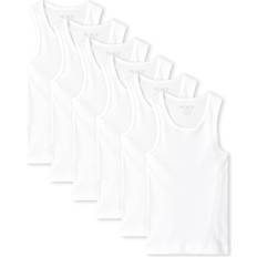 The Children's Place The Children's Place Boys' Sleeveless Tank Top 6-Pack, White-6 Pack