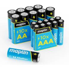 Maplin extra long life high performance alkaline batteries 10x aa 10x aaa