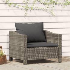 VidaXL Stole vidaXL 2-Seater Patio Sofa with Cushions 28.3 x 24.8 x 21.9 in Gray Lounge Chair