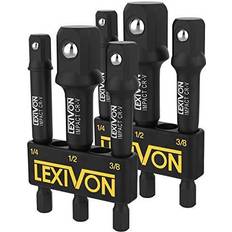 Lexivon [2-pack] impact grade socket adapter set, 3" extension bit one size