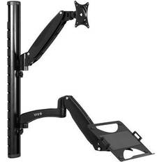 Height adjustable monitor wall mount Vivo Wall Mounted Sit-Stand + Laptop Workstation, Fits