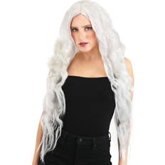 Cheap Perruques Longues FUN.COM Adult Bright White Long Wavy Wig White