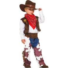 Wild West Fancy Dresses Cowboy Boys Costume for Toddlers Toddler Western Halloween Costume Brown/Red/White 12/18mo