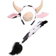 Weiß Zubehör Elope Spotted Cow Ears and Tail Set Pink/Black/White