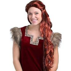 Women's red viking wig