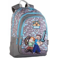 Waterproof Backpacks Minecraft School Bag - Grey