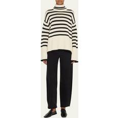 Bianco - Maglione a collo alto Maglioni Toteme Signature Stripe Turtleneck Sweater - Light Sand