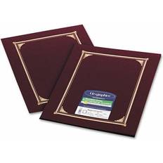 Red Scrapbooking Geographics Linen Certificate Cover, 12-1/2" x 9-3/4" Burgundy, 6/Pack