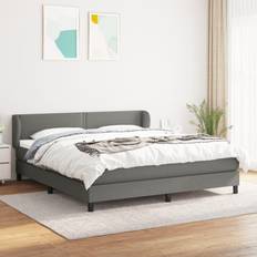 180cm Letti vidaXL Giroletto A Molle Con Materasso Grigio Scuro 180x200 cm Tessuto Cod Mxl 34650 Letto Continentale