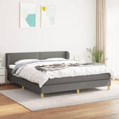 180cm Letti vidaXL Giroletto A Molle Con Materasso Grigio Scuro 180x200 cm Tessutocod Mxl 74034 Letto Continentale