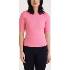 Casall T-shirts Casall Rib Tee - Vibrant Pink