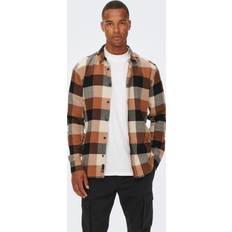 Only & Sons – Brunrutig skjorta-Vit/a
