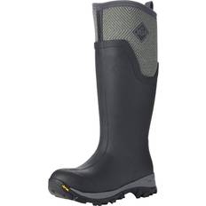 Grey - Women Wellingtons Muck Boot Women's Arctic Ice Tall Wellingtons - Black/Grey Geometric